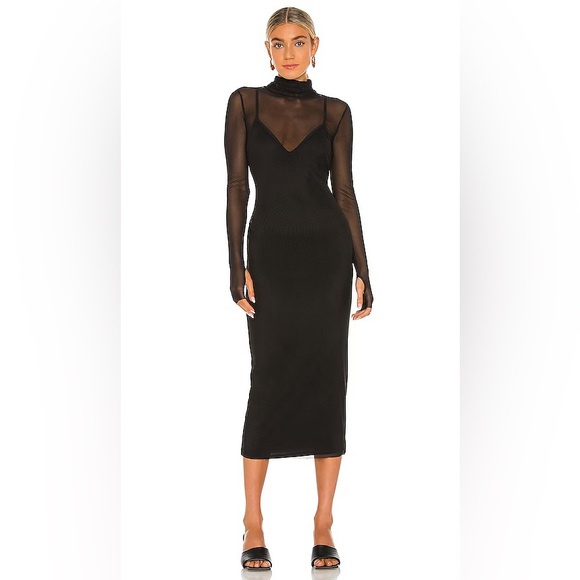 AFRM ~ Shailene Mesh Dress in Black - Picture 7 of 9